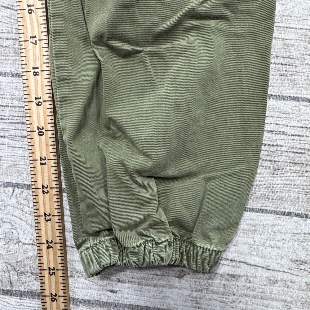 Zara Cargo Pants Women's 10 Olive Green Cotton Tapered Utility Hunting Joggers - Picture 4 of 8